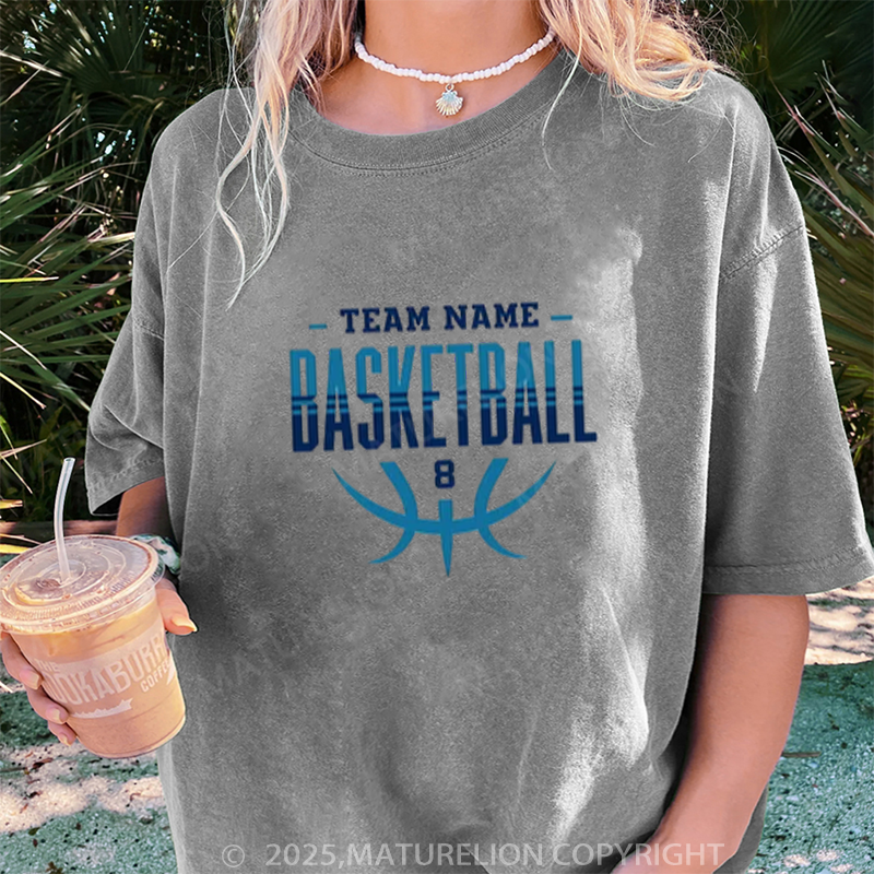 Maturelion Women's T-shirt Custom Basketball DTG Washed T-shirt
