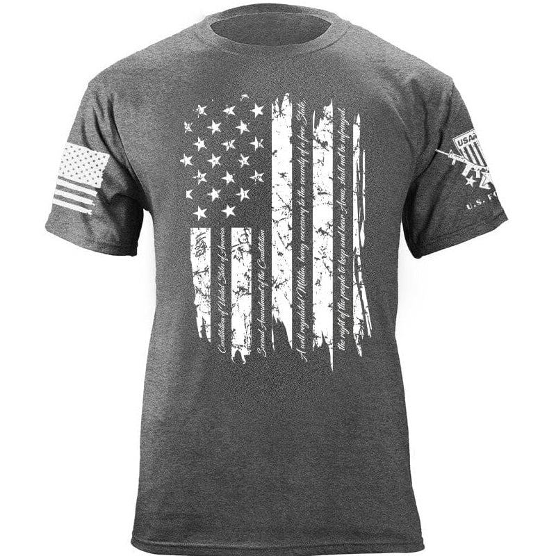 Maturelion Men's T-shirt 2nd Amendment Gold Flag Cotton T-shirt