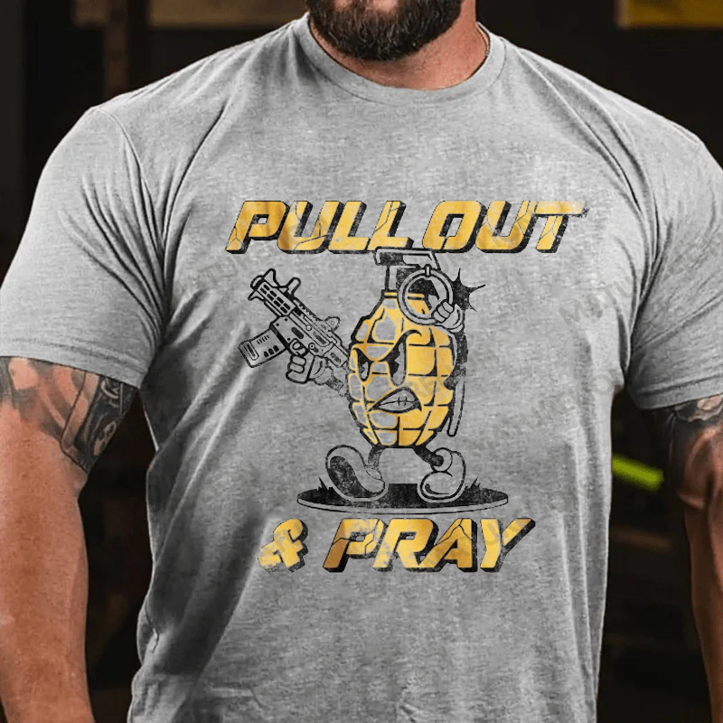 Maturelion Men's T-Shirt Pull Out And Pray Cotton T-Shirt