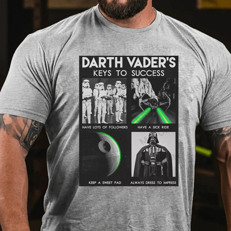 Maturelion Men's T-Shirt Darth Vader's Keys To Success Cotton T-Shirt