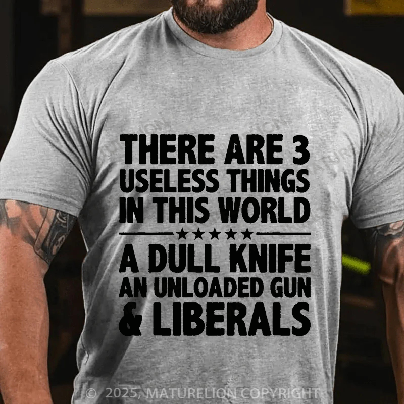 Maturelion Men's T-Shirt There Are 3 Useless Things In This World Cotton T-Shirt