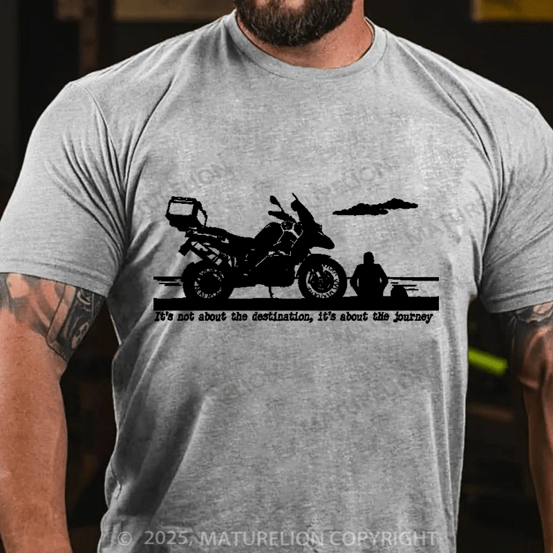 Maturelion Men's T-Shirt Moto Adventure Cotton T-Shirt