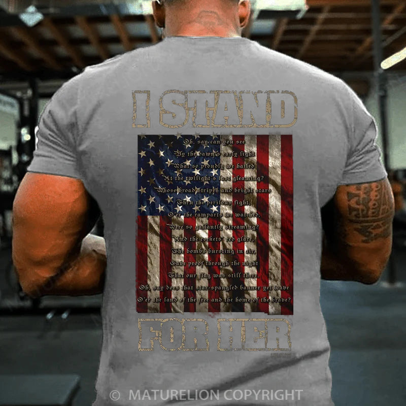 Maturelion Men's T-shirt I Stand For Her Cotton T-shirt