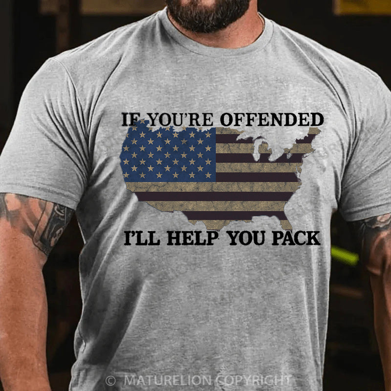 Maturelion Men's T-shirt Offended-I'll Help You Pack Adult Cotton T-shirt