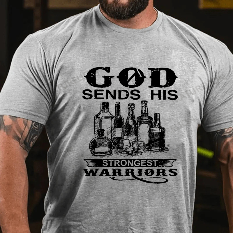 Maturelion Men's T-Shirt God Saves His Hardest Battles Cotton T-shirt