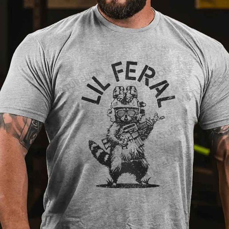 Maturelion Men's T-Shirt Lil Feral Raccoon Cotton T-Shirt