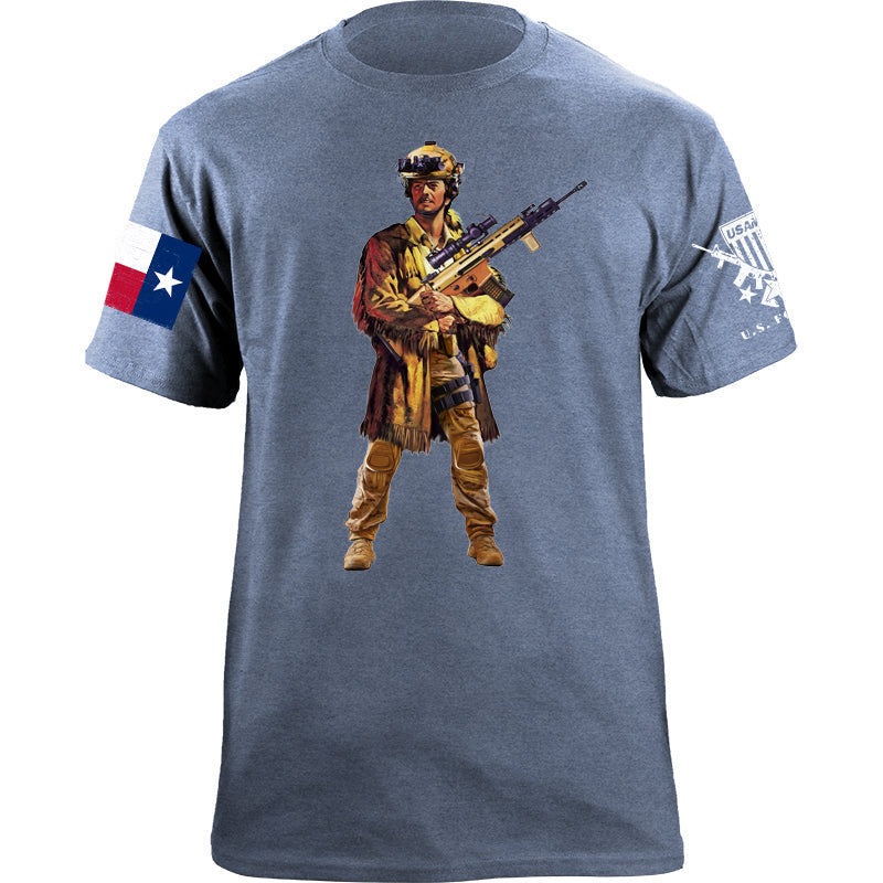 Maturelion Men's T-shirt Tactical Davy Crockett Cotton T-shirt
