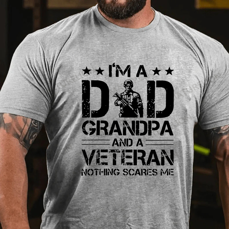Maturelion Men's T-shirt Dad Grandpa And Veteran Cotton T-shirt