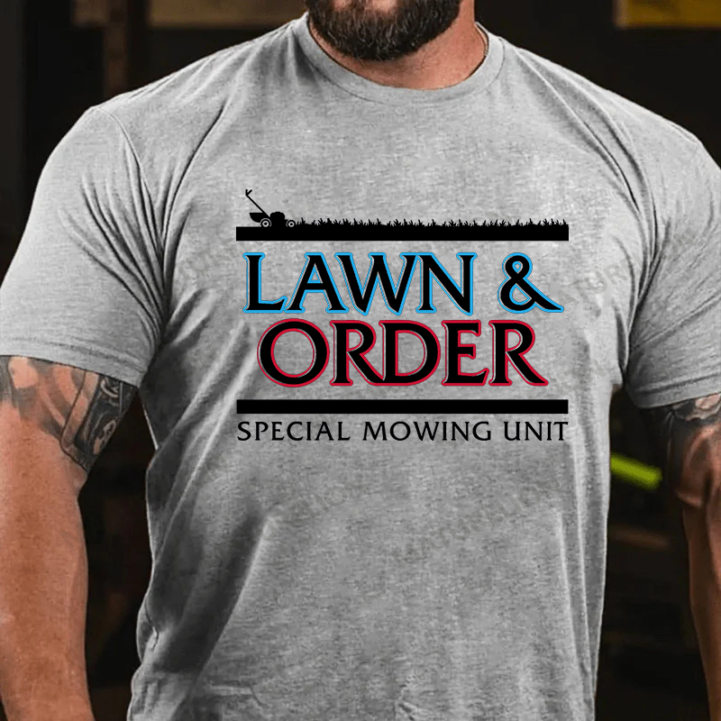 Maturelion Men's T-shirt Lawn & Order Cotton T-shirt