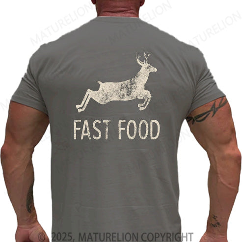 Maturelion Men's T-shirt Fast Food Cotton T-shirt
