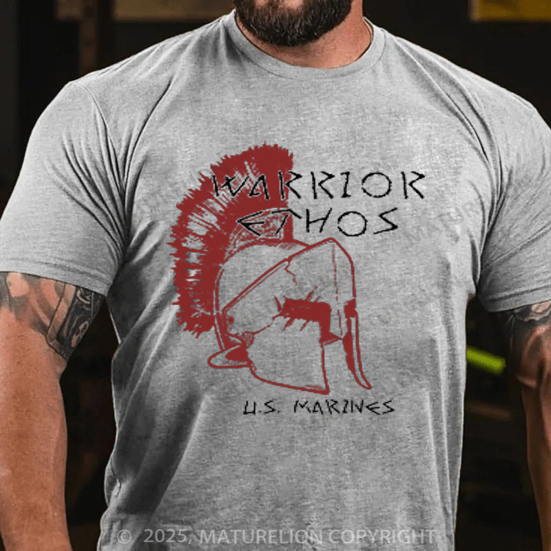 Maturelion Men's T-shirt Warrior Ethos Cotton T-shirt