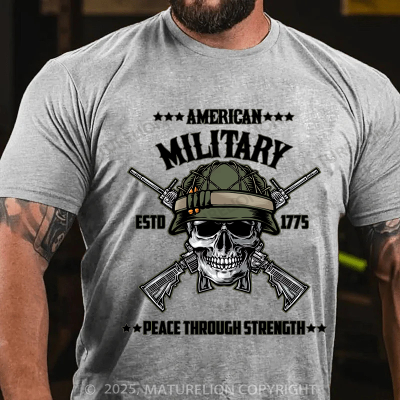 Maturelion Men's T-shirt Us Military Cotton T-shirt