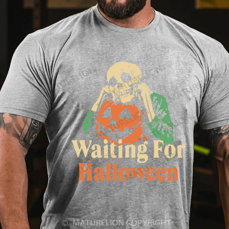 Maturelion Men's T-shirt Waiting For Halloween Cotton T-shirt