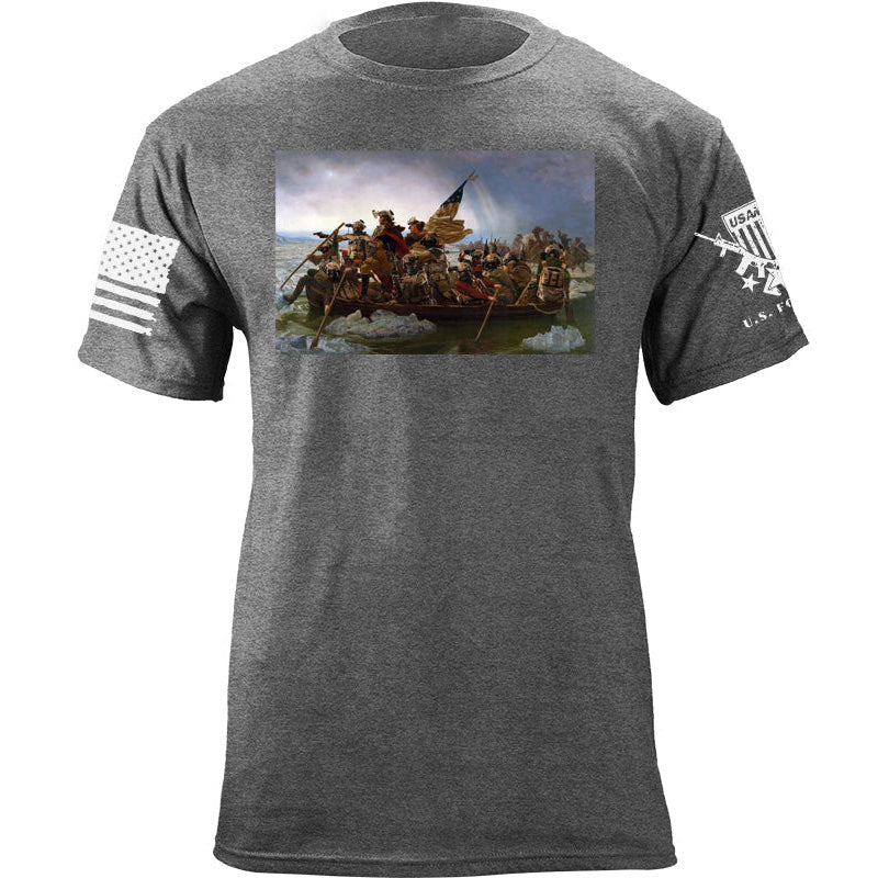 Maturelion Men's T-shirt George Washington Crossing The Delaware Operators Cotton T-shirt