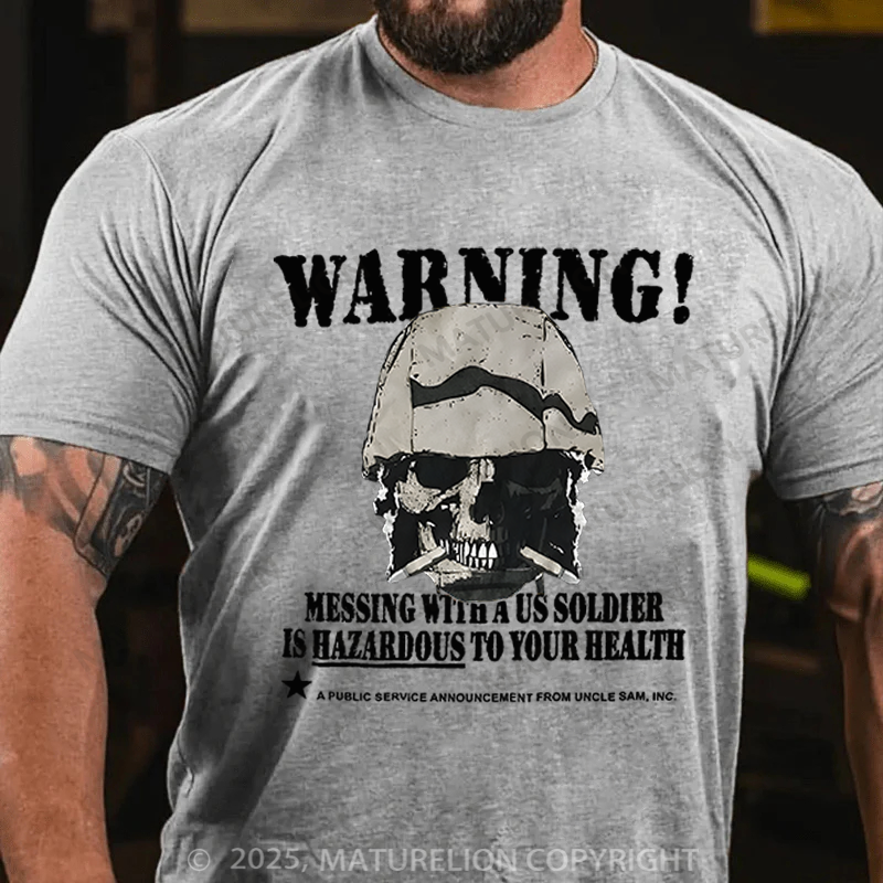 Maturelion Men's T-Shirt Military Graphic Skull Cotton T-Shirt