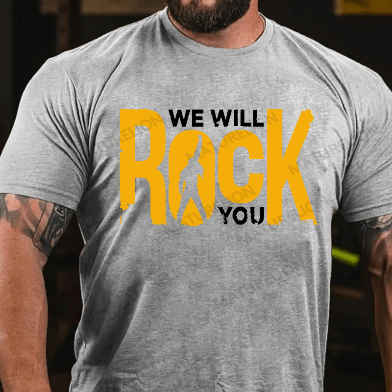 Maturelion Men's T-Shirt Queen We Will Rock You Cotton T-Shirt