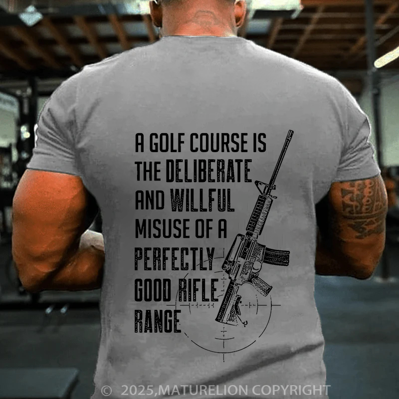 Maturelion Men's T-Shirt Patriotic Rifle Range M 0012 Cotton T-Shirt