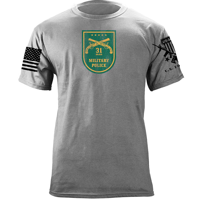 Maturelion Men's T-shirt Military Police Flash Cotton T-shirt