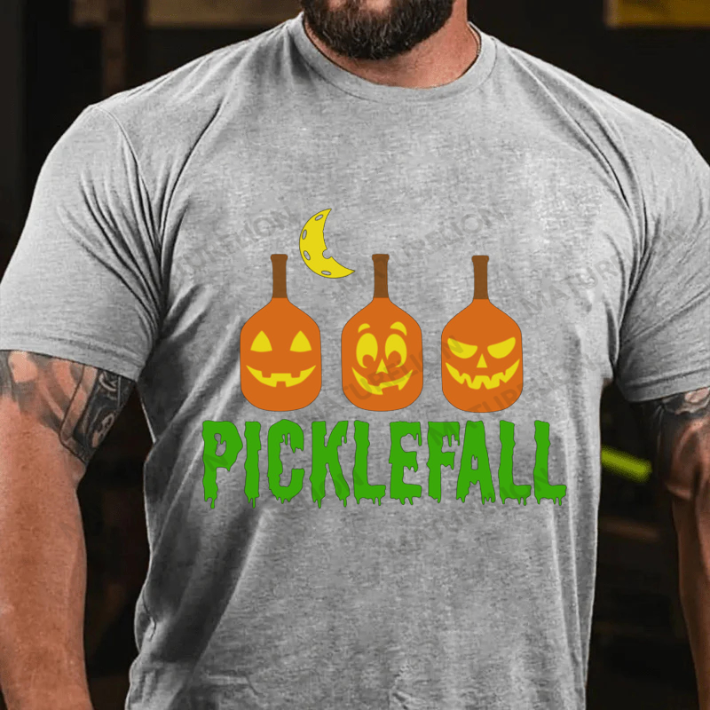 Maturelion Men's T-Shirt Happy Picklefall Halloween Cotton T-Shirt