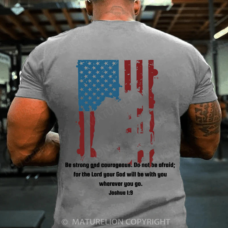 Maturelion Men's T-shirt Military Bible Verse Cotton T-shirt