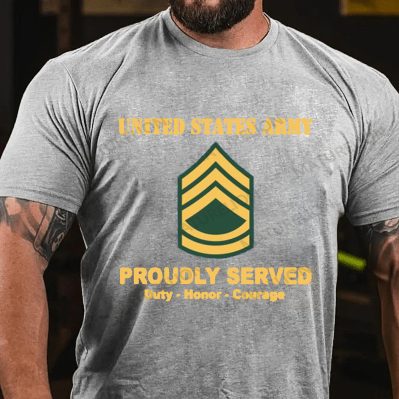 Maturelion Men's T-shirt US Army E-7 Sergeant First Class Cotton T-shirt