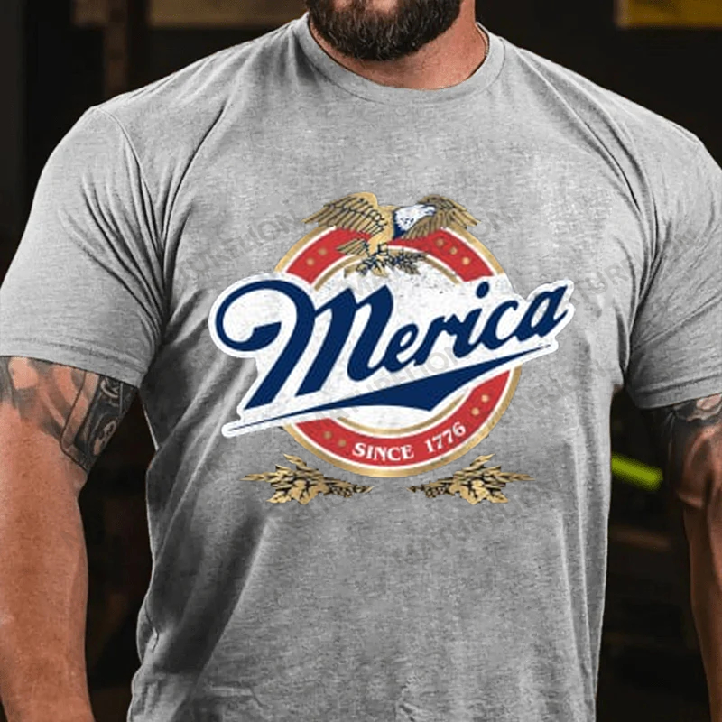Maturelion Men's T-shirt Merica 4th Of July T-shirt