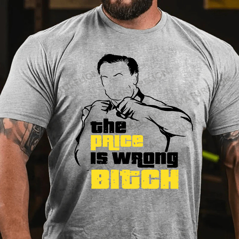 Maturelion Men's T-shirt Price Is Wrong Cotton T-shirt