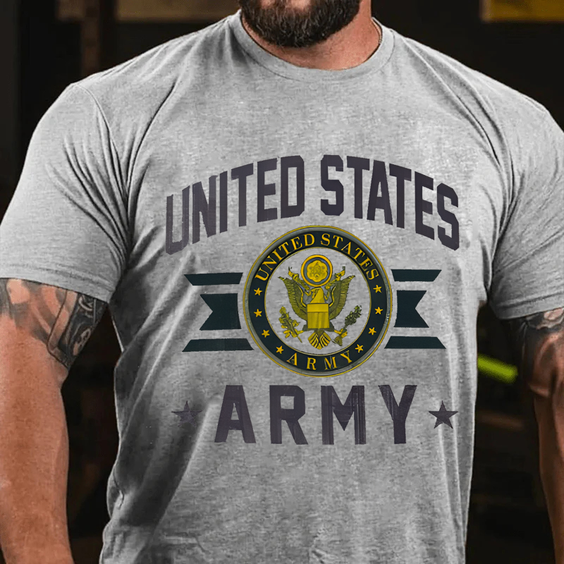 Maturelion Men's T-shirt vintage inspired Army distressed Cotton T-shirt