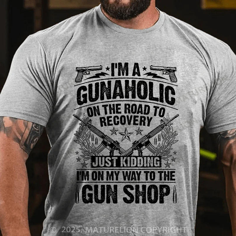 Maturelion Men's T-Shirt Gunaholic Cotton T-Shirt