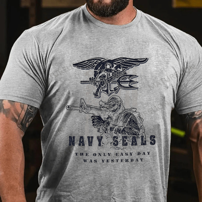 Maturelion Men's T-shirt Navy Seals Easy Day Cotton T-shirt