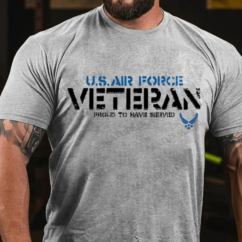 Maturelion Men's T-shirt US Air Force Veteran Cotton T-shirt