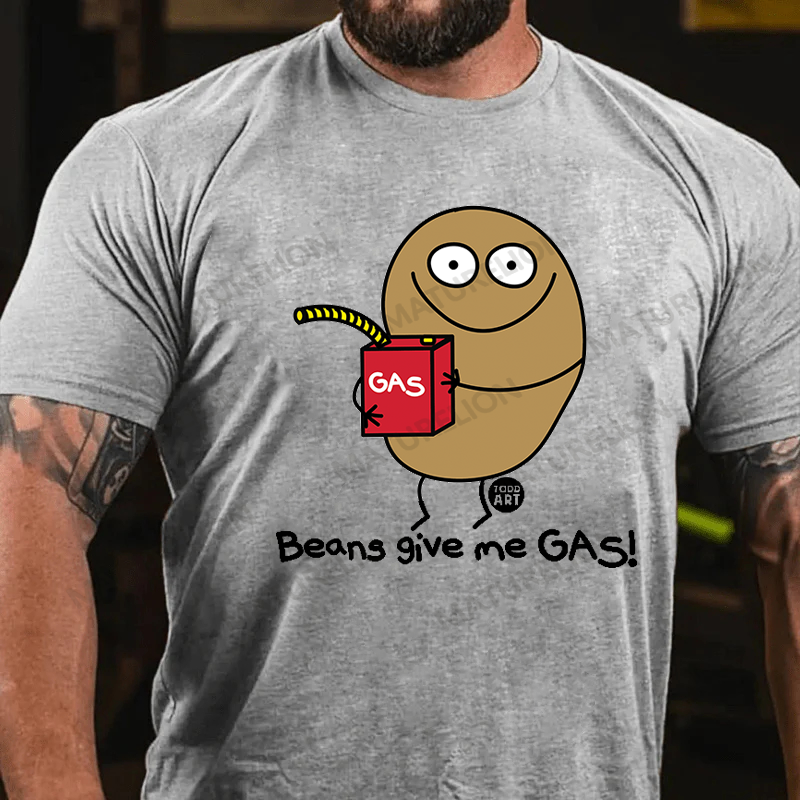 Maturelion Men's T-Shirt Beans Give Me Gas Cotton T-shirt