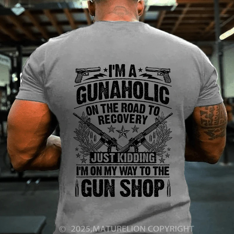 Maturelion Men's T-Shirt Gunaholic Cotton T-Shirt