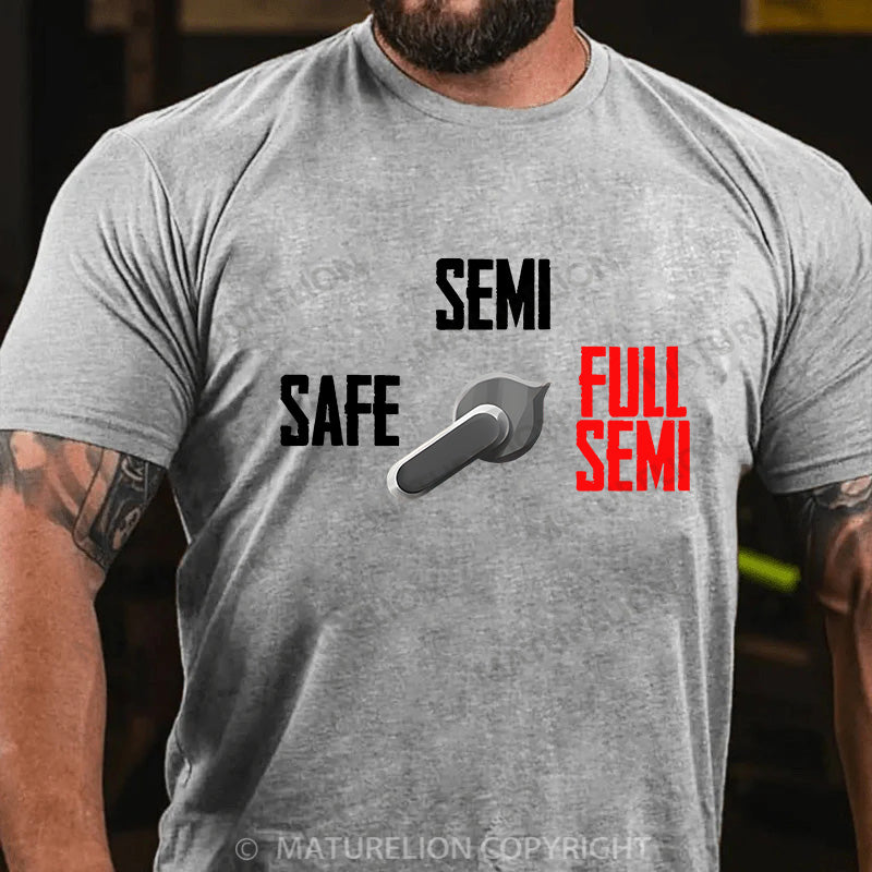 Maturelion Men's T-shirt Full Semi Auto Cotton T-shirt