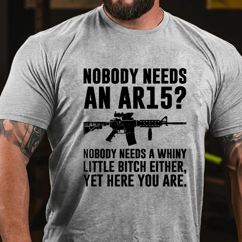 Maturelion Men's T-shirt Nobody Needs An AR15 Cotton T-shirt