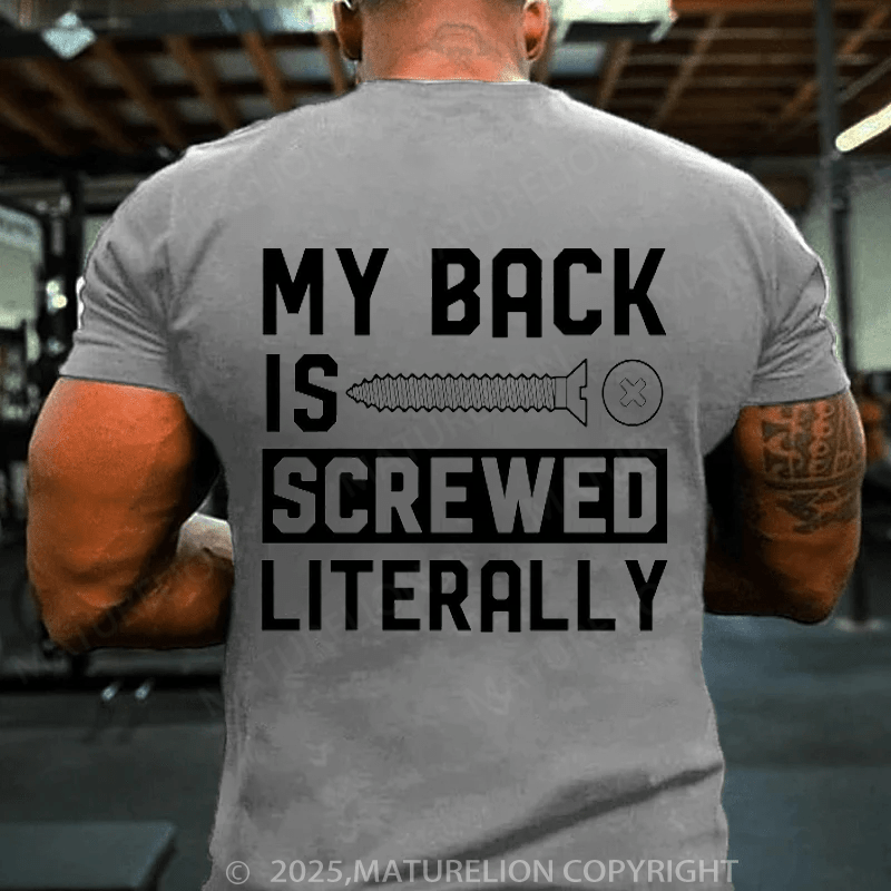 Maturelion Men's T-shirt Back Surgery Gift Cotton T-shirt