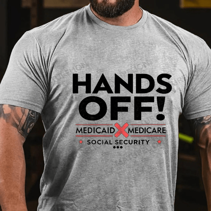 Maturelion Men's T-shirt Hands Off Cotton T-shirt