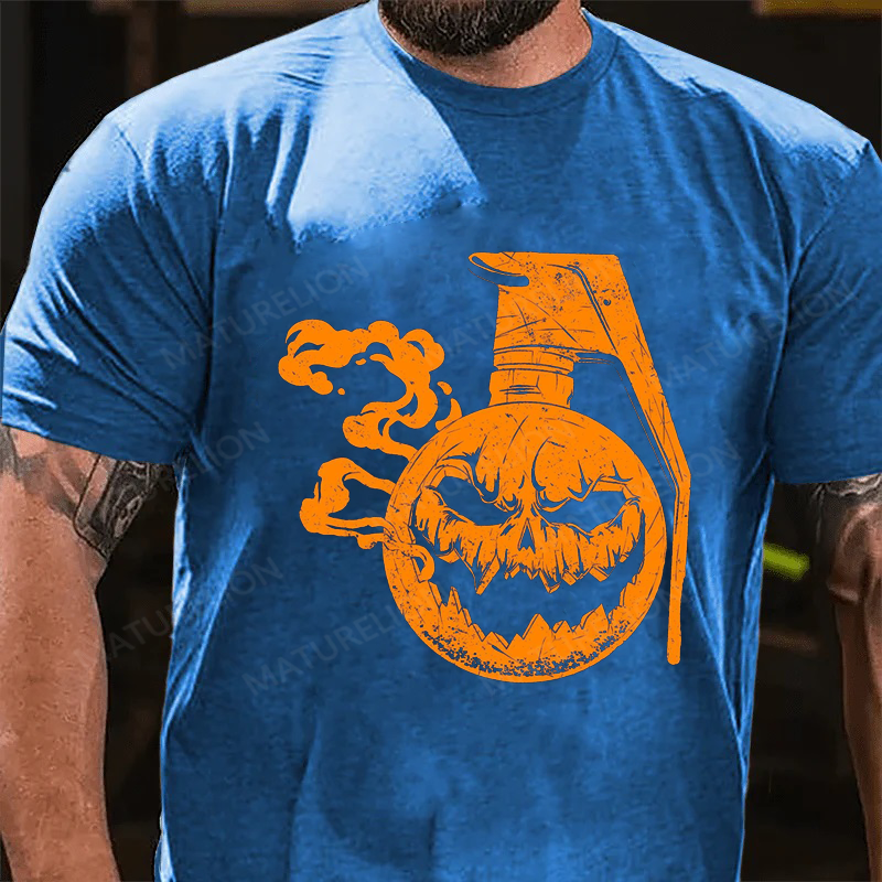 Maturelion Men's T-Shirt Jack-O-Nade Halloween Cotton T-Shirt