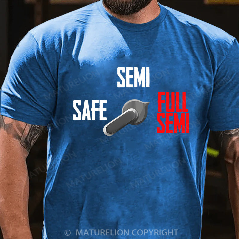 Maturelion Men's T-shirt Full Semi Auto Cotton T-shirt