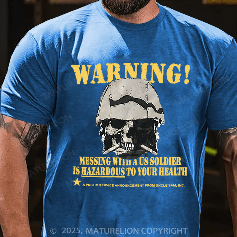 Maturelion Men's T-Shirt Military Graphic Skull Cotton T-Shirt