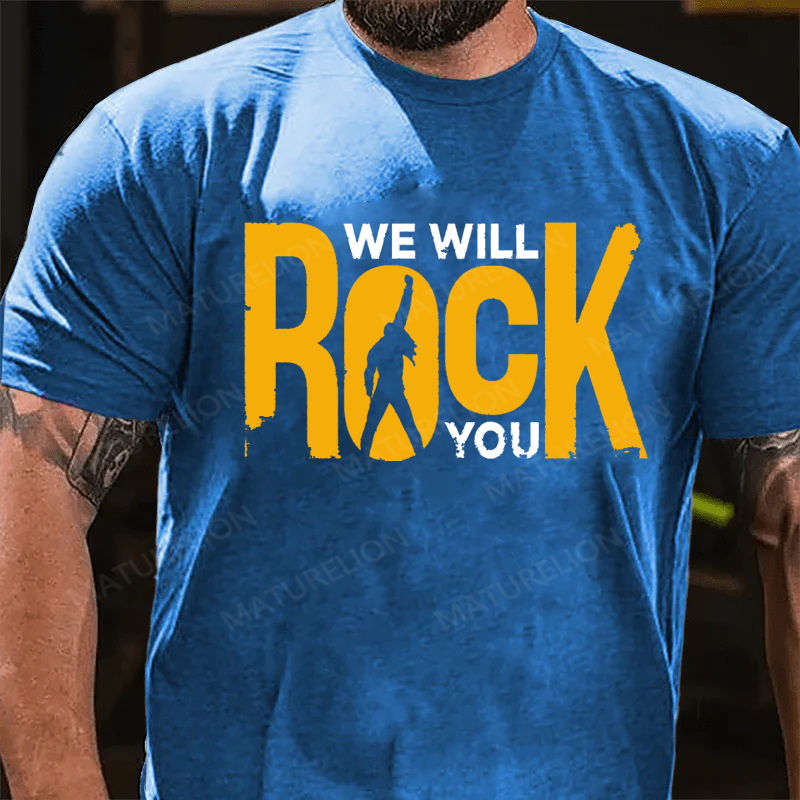 Maturelion Men's T-Shirt Queen We Will Rock You Cotton T-Shirt