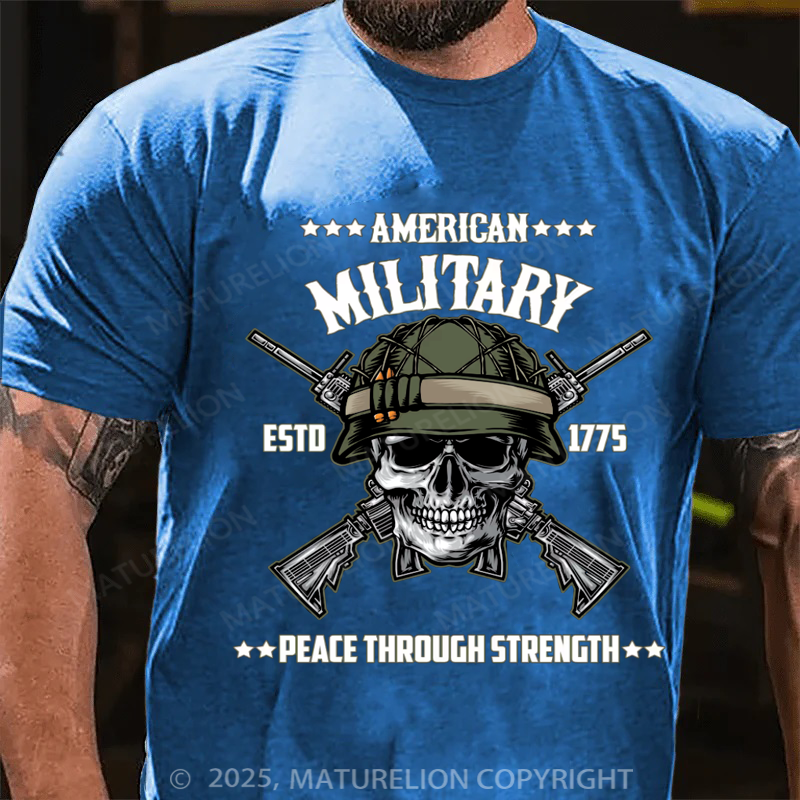 Maturelion Men's T-shirt Us Military Cotton T-shirt