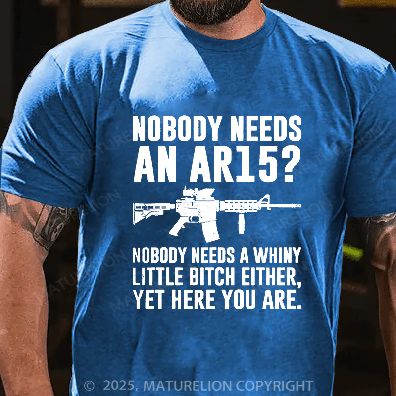 Maturelion Men's T-shirt Nobody Needs An AR15 Cotton T-shirt