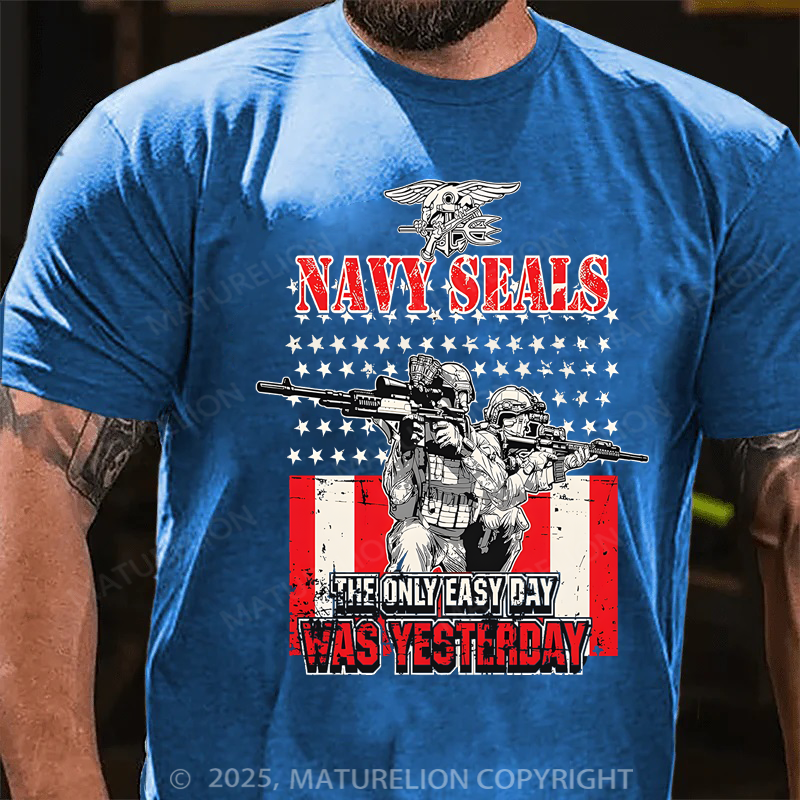 Maturelion Men's T-shirt Navy Seals Póster Navy Seals T-shirt Cotton T-shirt