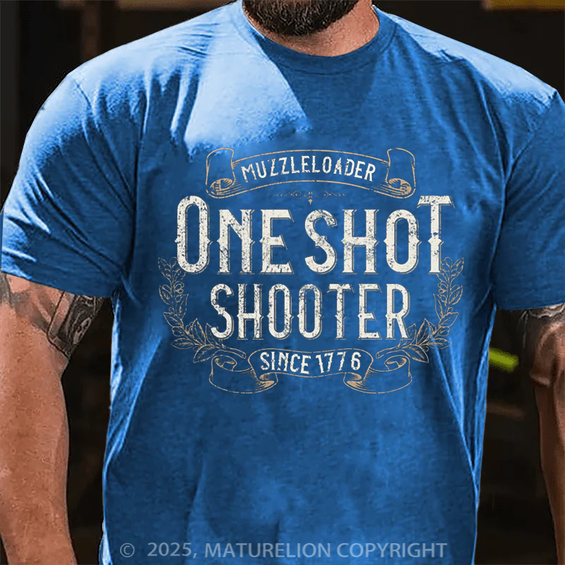 Maturelion Men's T-shirt Vintage Muzzleloader Accessories Long range Rifle Shooting Cotton T-shirt