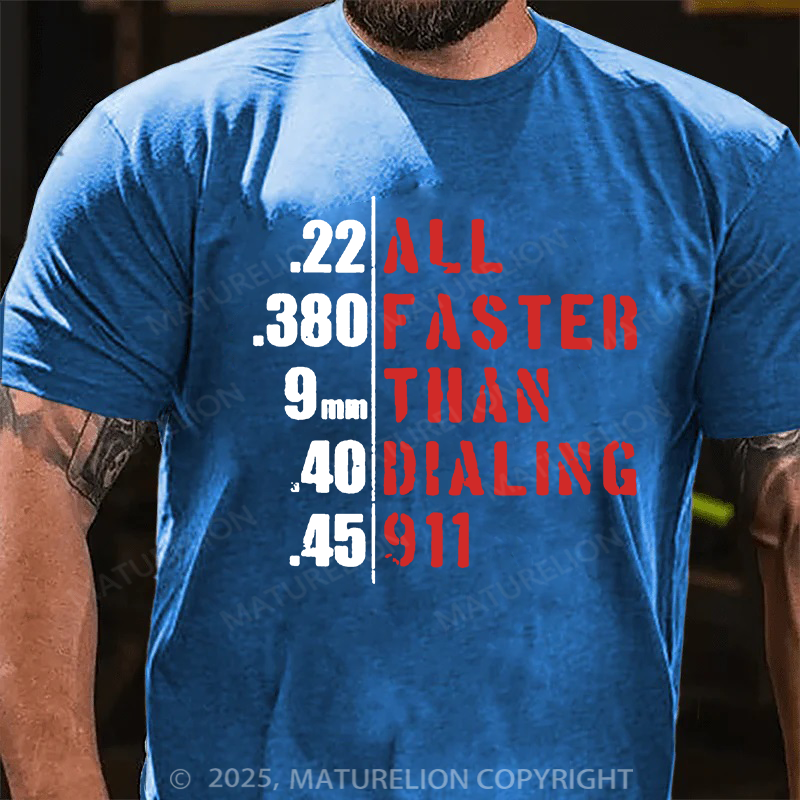 Maturelion Men's T-shirt All Faster Cotton T-shirt