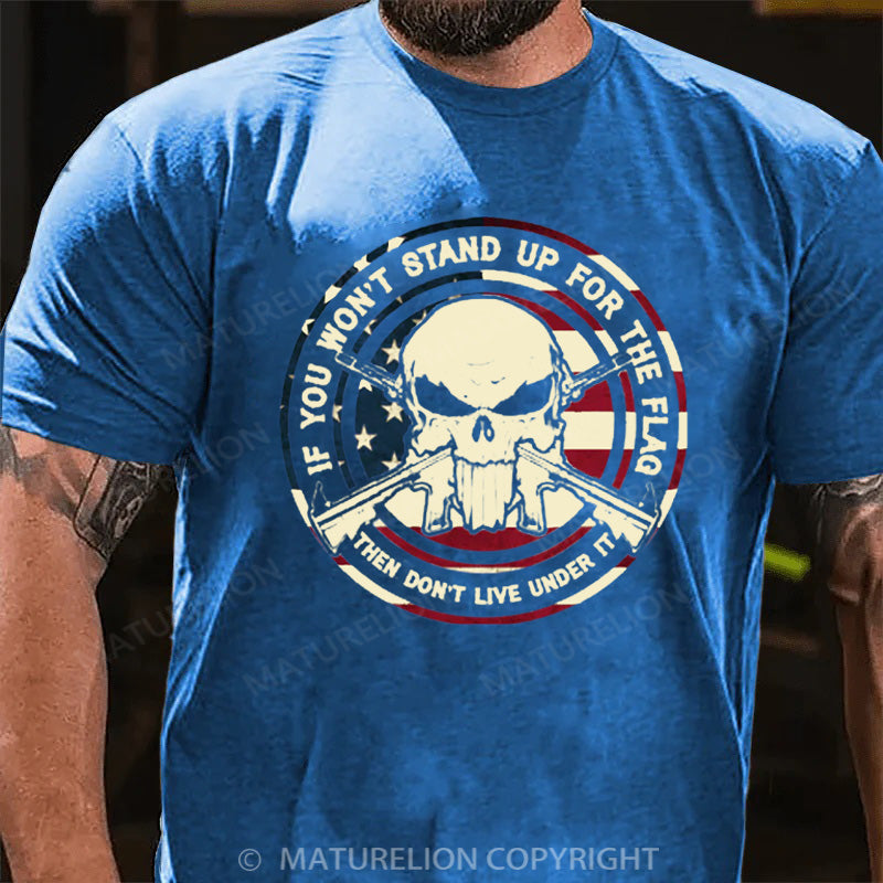 Maturelion Men's T-shirt Skull Veteran Cotton T-shirt