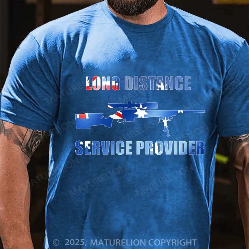 Maturelion Men's T-shirt Long Distance Service Provider Cotton T-shirt