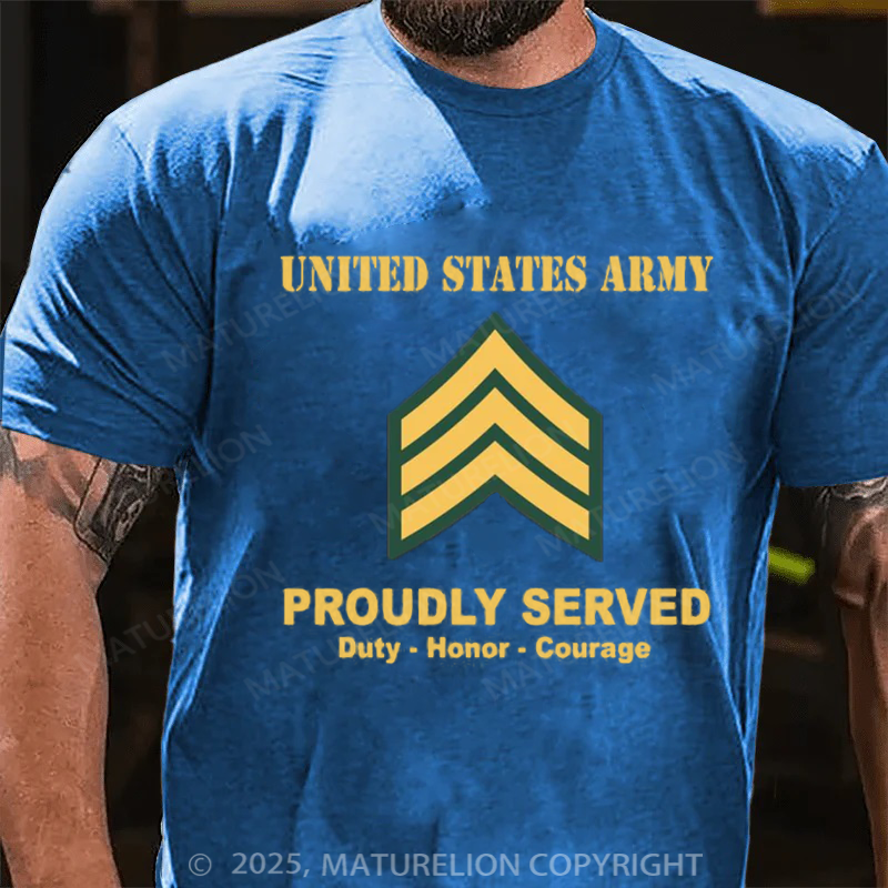 Maturelion Men's T-shirt US Army E-5 Sergeant Cotton T-shirt