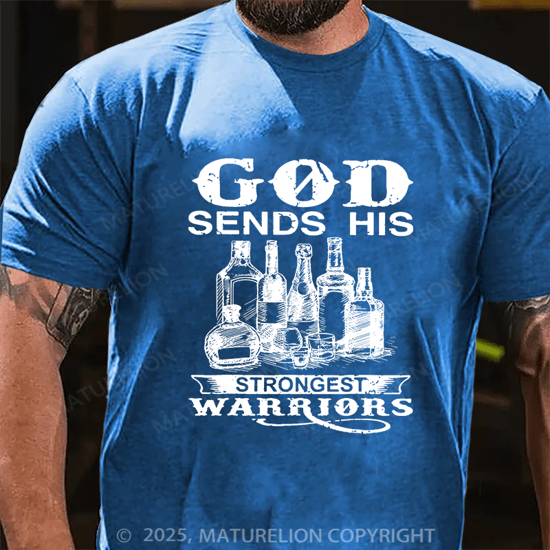 Maturelion Men's T-Shirt God Saves His Hardest Battles Cotton T-shirt